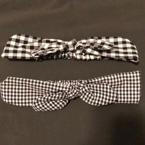 Two black and white headbands